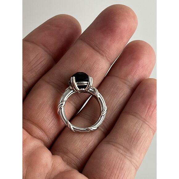 Peter Thomas Roth Onyx (4 ct) Sterling Silver Ring Sz 7 Luxury Designer Elegant - Picture 13 of 14